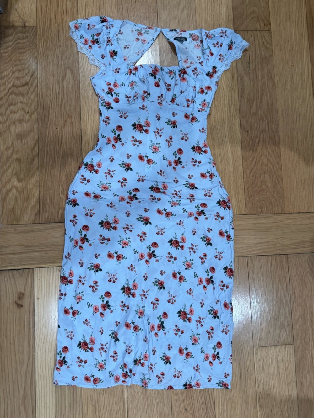 wild fable White Midi Dress with Red Rose Print - Picture 5 of 9